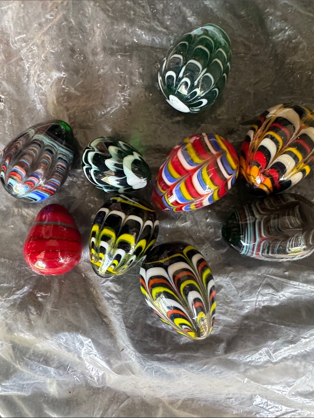 Handmade Multicolor Glass Art Eggs - Decorative Home Art